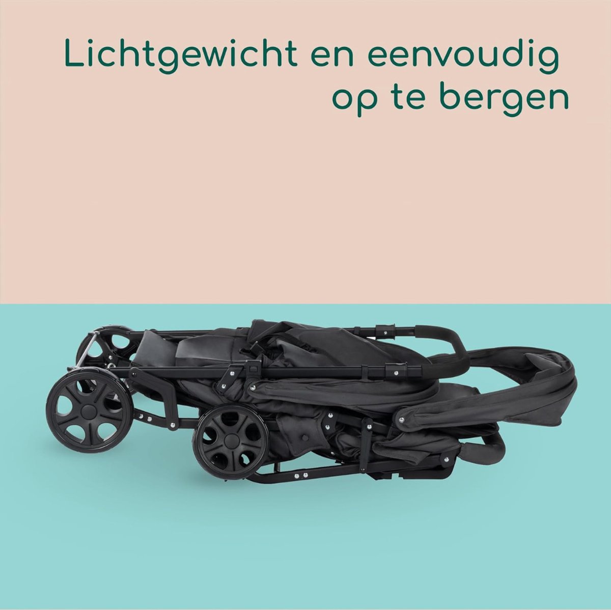 Duo Kinderwagen - Buggy - Tweeling - Wandelwagen - Zwart — cadeau in Cadeau-ideeën - foto 4