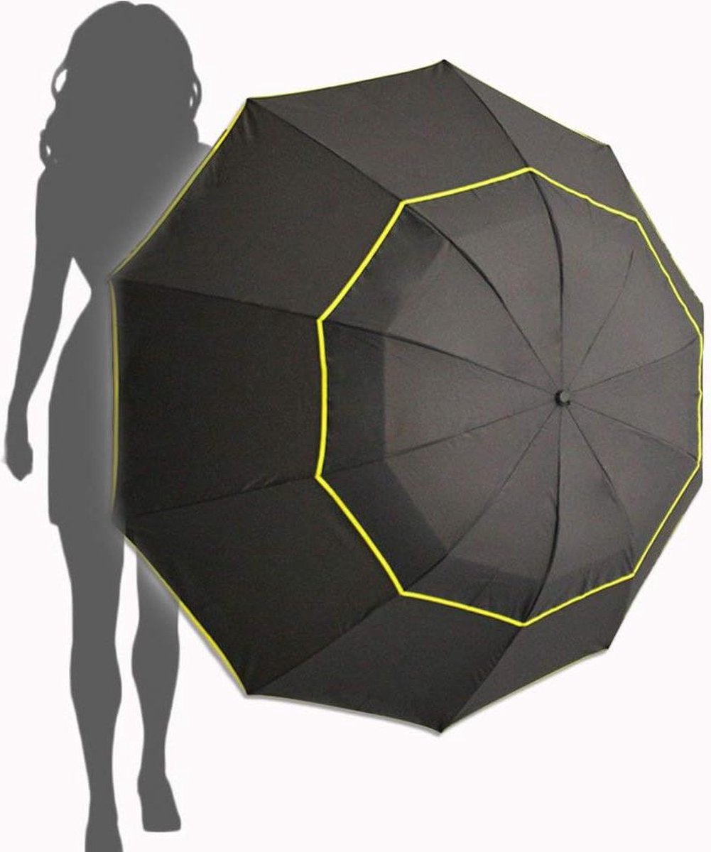 Extra Grote Opvouwbare Stormbestendige Winddichte Waterdichte Golfparaplu met Dubbele Overkapping en Zonwering
