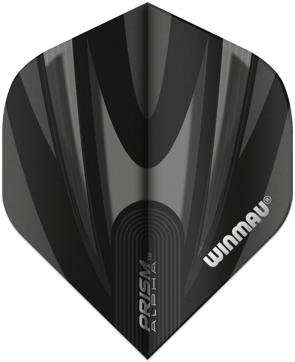 WINMAU - Prism Alpha Zwart en Grijs Dartvluchten - 1 set per pakket (3 vluchten in totaal)