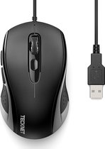 StayPowered Muis - Perfecte combinatie van precisie en comfort - 3600 DPI - 6 Knoppen - Ergonomisch ontwerp - USB Plug & Play - Voor Laptop/PC/Mac - Hoge Duurzaamheid - Brede Compatibiliteit - Zwart - Levering Sneller dan Aangegeven!