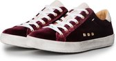 KUNOKA Alex velvet burgundy - Sneakers Dames - maat 37 - Wit Bordeau