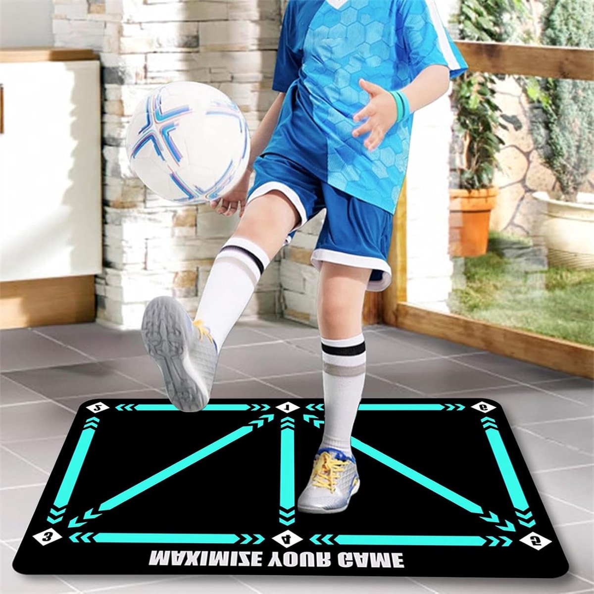 AFAIK Voetbalmat Voetbal Incl. 4 Pionnen Tapijt Voetbal Trainingsmat Voetbal Mat 60x90 Dribbelmat Voetbal trainingsmateriaal Voetbal Spullen