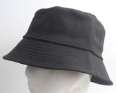 Bucket Hat - Effen 100% Katoen - UV Bescherming - Vissershoed - Unisex - Zwart