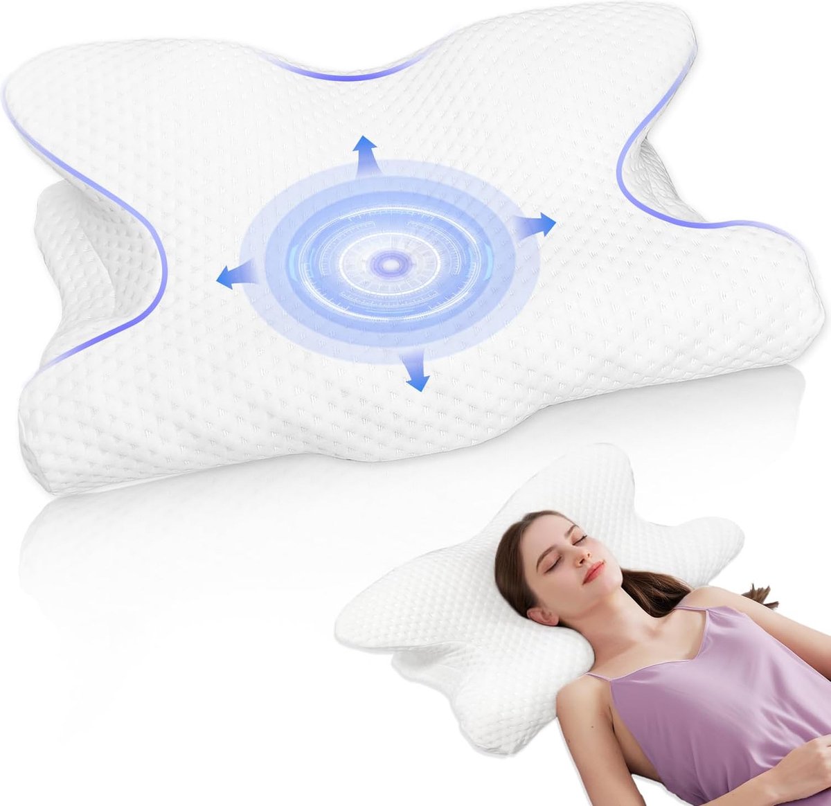 Solacis Hoofdkussen Nekklachten - Hoofdkussen - Hoofdkussen Nekpijn - Hoofdkussen Neksteun - Must have voor het slapen!