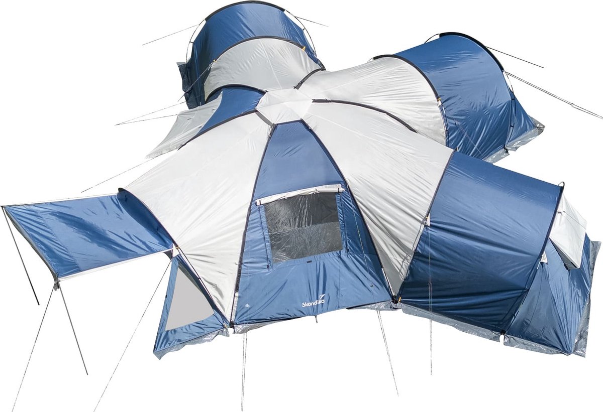 Skandika koepeltent Korsika 9 Sleeper - Grote familietent voor 9 personen, kampeertent met 3 slaapcabines, Sleeper Technology, 5000 mm waterkolom, 2 m stahoogte | Kampeertent, outdoor