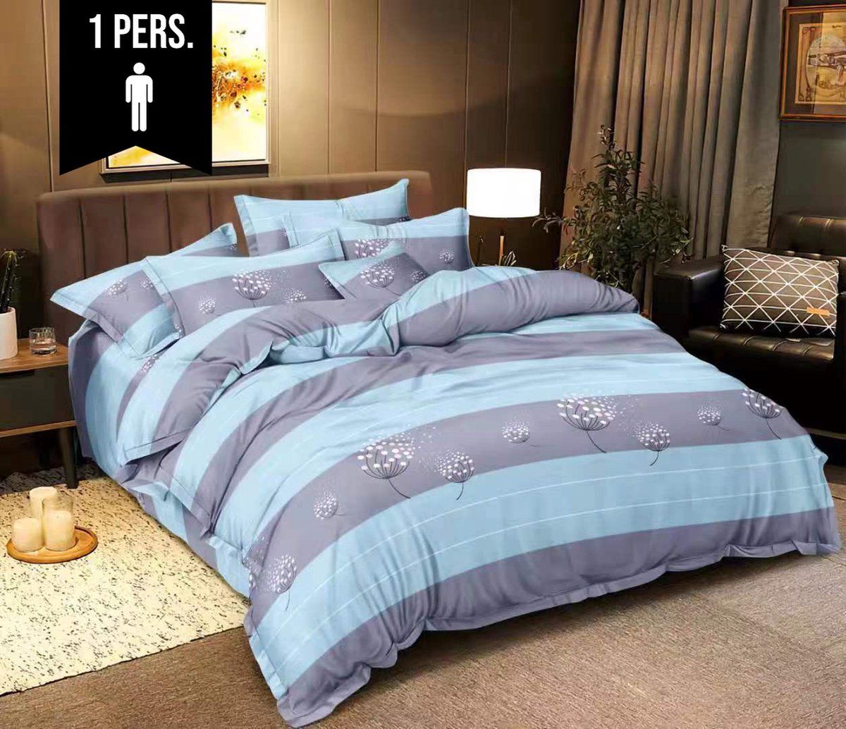 bedlin Lakenset Micropercal - 1 persoon - Bovelaken en onderlaken - 3 stuks - Tara Multicolor