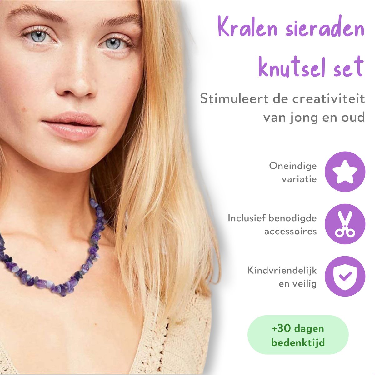 CREACOL Natuursteen kralen Goud - Armbandjes maken meisjes - Oorbellen maken kralenset - Sieraden maken meisjes - Edelsteen kralen set — afbeelding 4