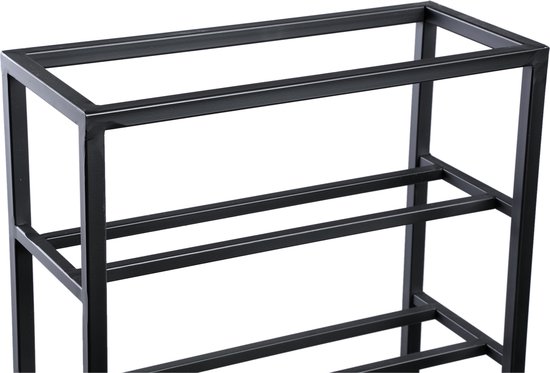 PTMD Kentyn Black Rectangle Iron Wine Rack Large | bol