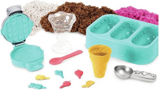 Kinetic Sand - IJstraktaties speelset met drie kleuren geurend zand - 510 g origineel Kinetic Sand - Sensorisch speelgoed