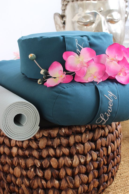 Yoga Bolster - Petrol - Rechthoek - plat van Yogi & Yogini — afbeelding 2