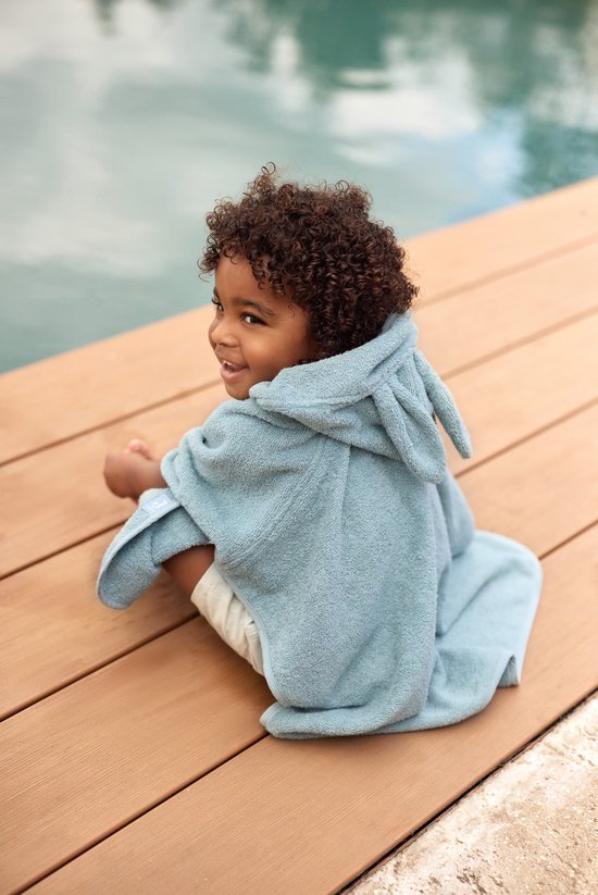 Jollein - Badponcho Baby Badstof - Badcape Kind met Capuchon - Sea Green van Jollein — afbeelding 5