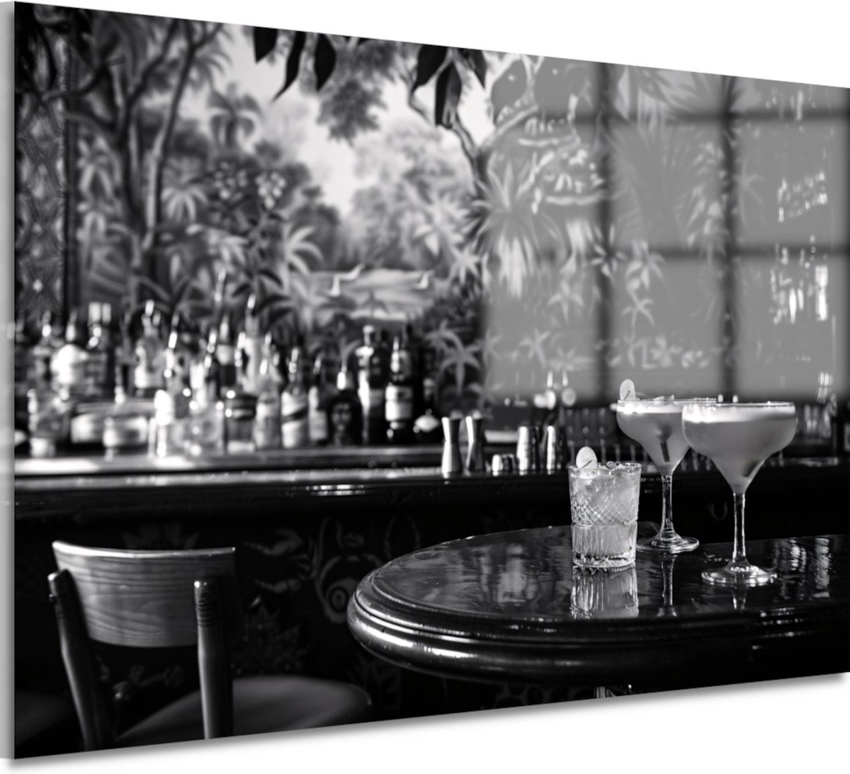 Bar schilderij op glas - Plaats schilderijen glas - Muurdecoratie Cocktails - Landelijke s