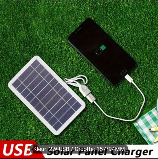 K&R Ventures® Draagbaar Zonnepaneel - Waterdichte Solar Oplader met USB - Zonne-energie Powerbank voor Telefoon, Tablet & Apparaten - Ideaal voor Kamperen, Reizen & Outdoor Gebruik - Compact & Efficiënt van Merkloos — afbeelding 2