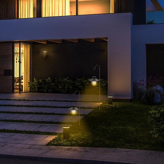 2 Stuks 96 Cm Verstelbare Herdershaken - Roestvrije Tuinhaken Met 5-poot Basis Voor Lampen & Decoratie