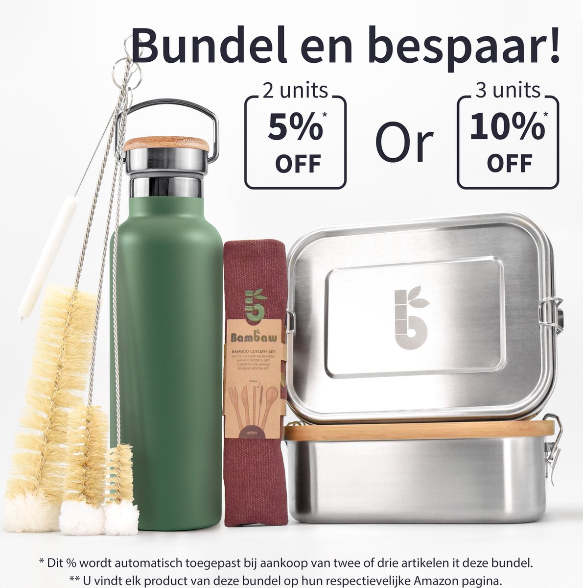 Bambaw® 1 Liter RVS Thermosfles - Isoleerfles, Dubbelwandig, Lekvrijen, loodvrij en Plasticvrij Geïsoleerde Fles met Bamboe Deksel voor Warme en Koude Dranken - Ideaal voor Reizen, Werk, Yoga, Wandelen en Dagelijks Gebruik – groen — cadeau in Sport & Outdoor - foto 7