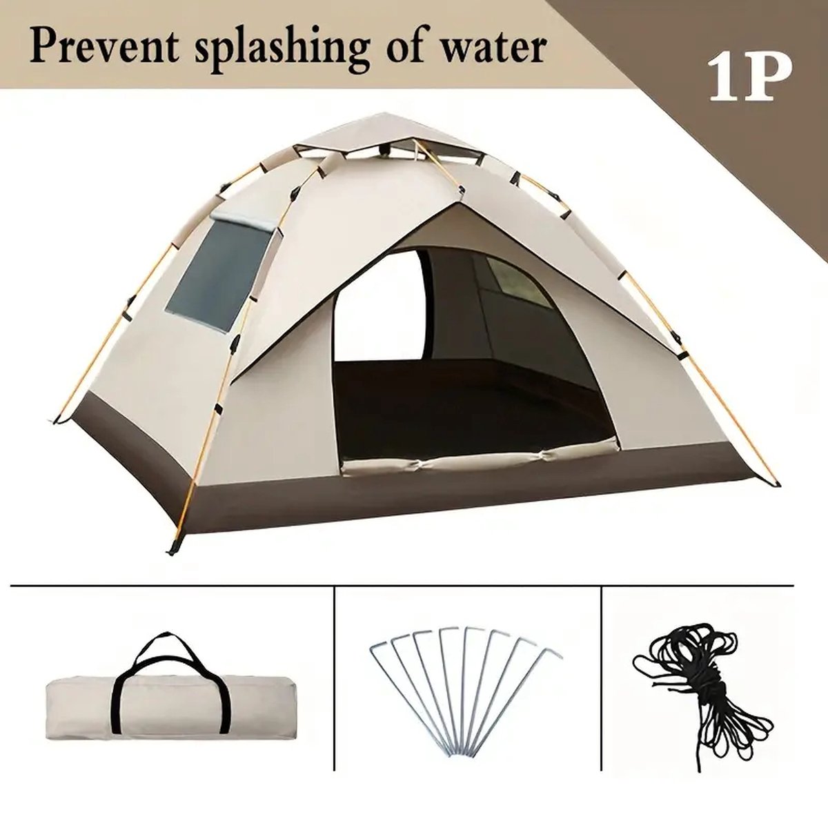 Automatische Pop-up Kamperen Tent voor 2-3-4 Personen - Camping Tent -Waterdichte Zonnetent -Inclusief Grote Draagtas- Draagbare Tent voor Buiten - Ideaal voor Gezinscamping en Buitenactiviteiten - Groen – foto 2