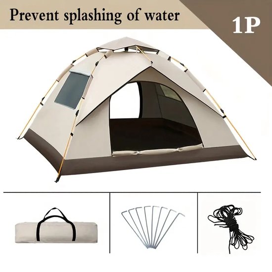Automatische Pop-up Kamperen Tent voor 2-3-4 Personen - Camping Tent -Waterdichte Zonnetent -Inclusief Grote Draagtas- Draagbare Tent voor Buiten - Ideaal voor Gezinscamping en Buitenactiviteiten - Groen van Merkloos — afbeelding 2