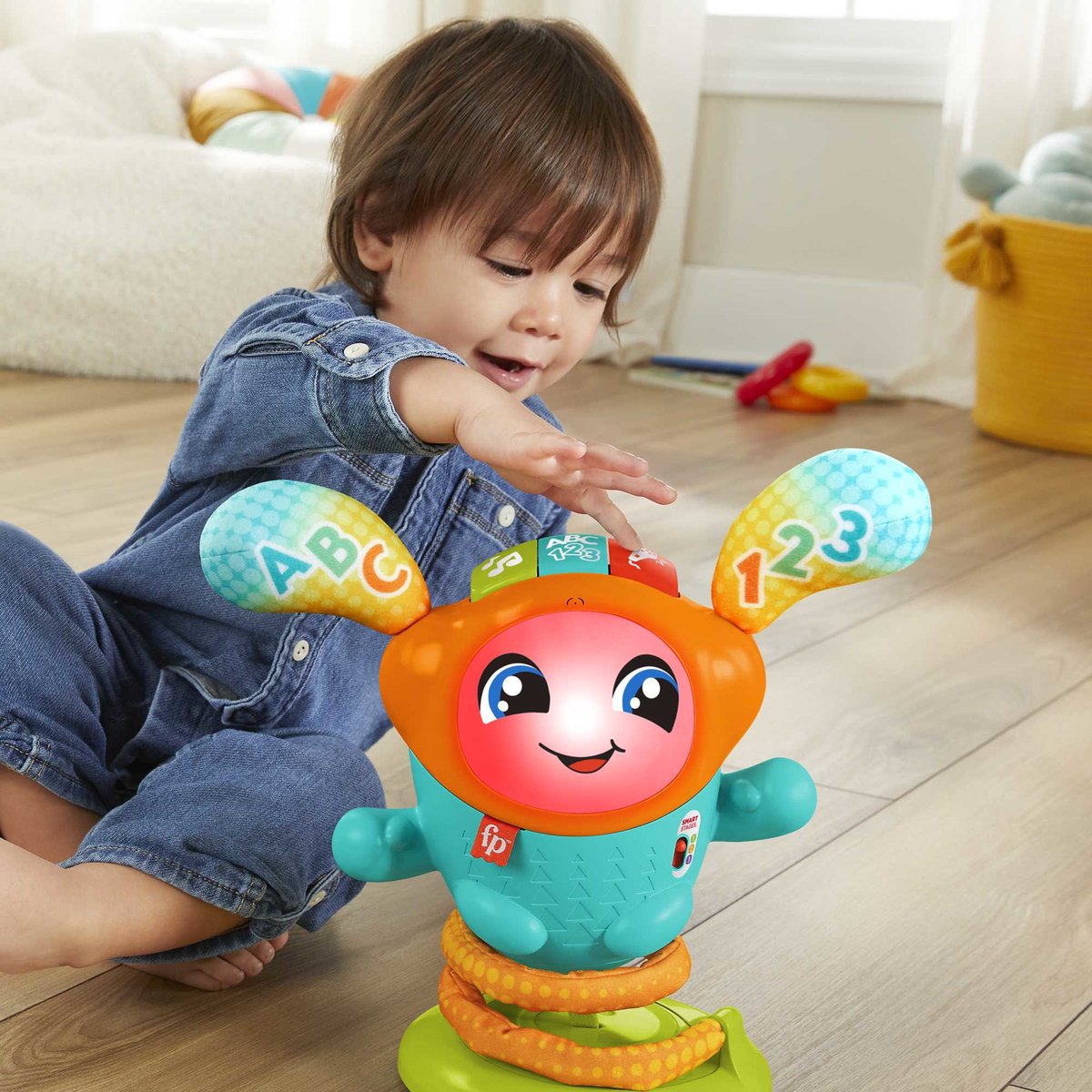 Fisher-Price HNN81 - BlinkiLinkis Zahlen und Farben Pfau, deutsche Version, elektronisches Lernspielzeug mit Licht und Musik für Babys und Kleinkinder ab 9 Monaten