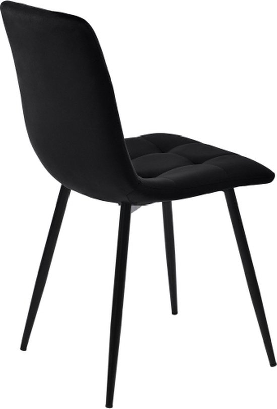 Ensemble de salle à manger (5 pièces) - ensemble table à manger avec 4 chaises - ensemble de table de cuisine moderne - table de cuisine 140×80cm avec pieds en métal noir - plateau de table en MDF blanc - chaises de salle à manger en velours noir