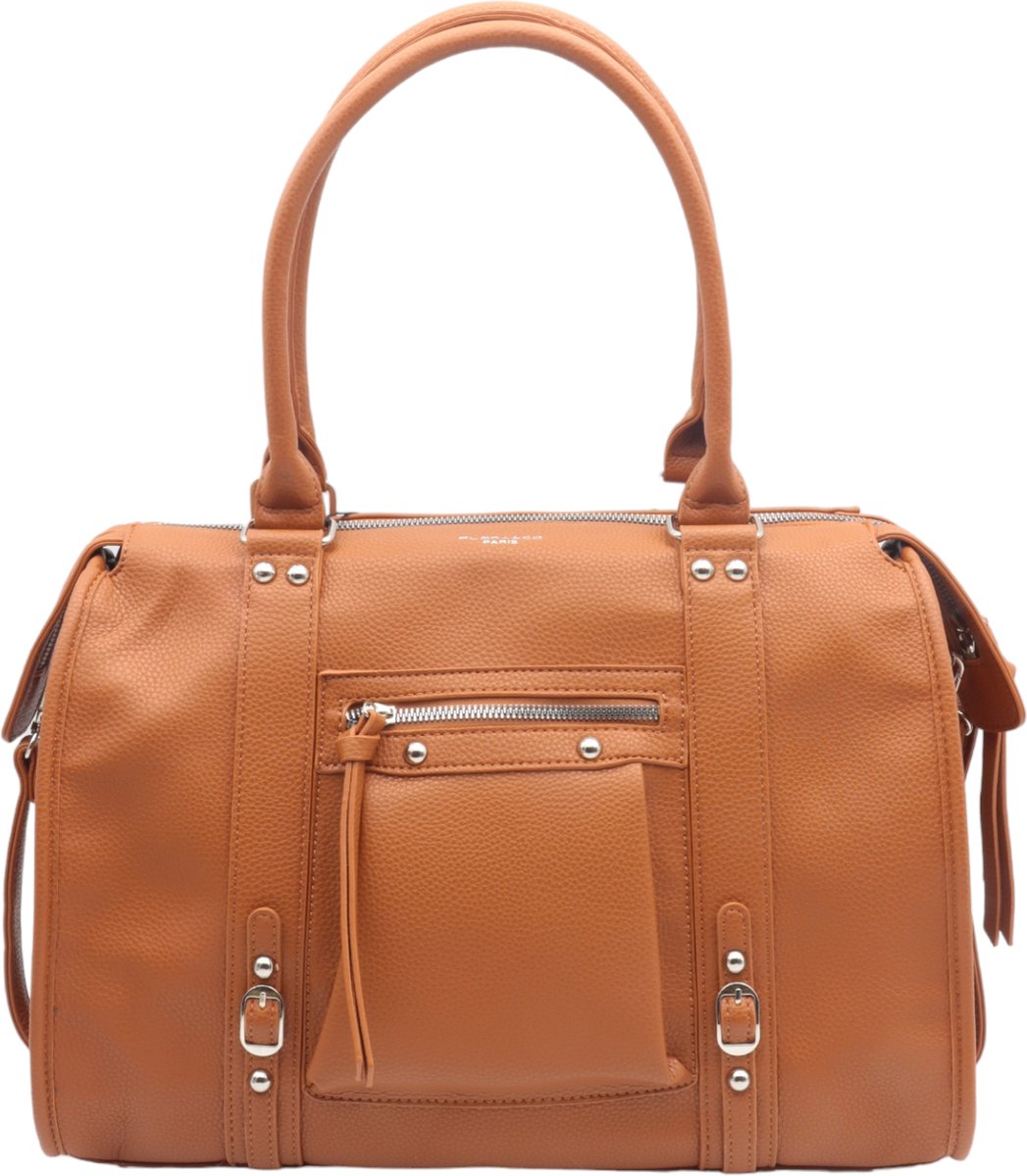 Flora&Co - Handtas - shopper - met extra lange riem - soft - ook geschikt voor A4 mappen en dus ook voor school en werk - camel