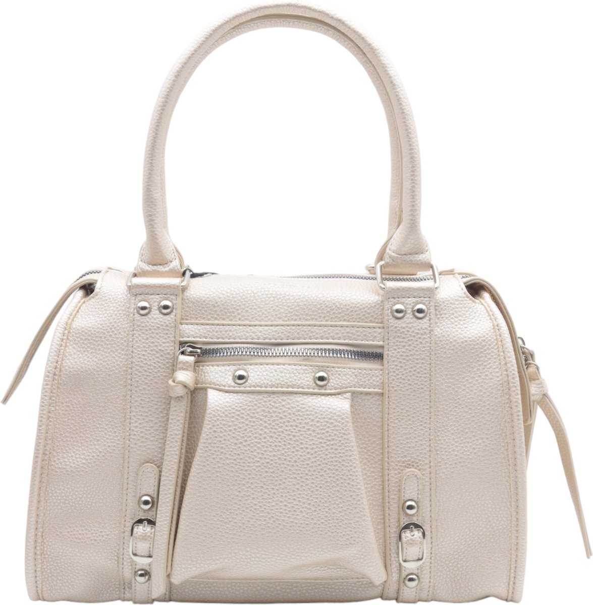 Flora&Co - Handtas - shopper - met extra lange riem - soft - parlemoer