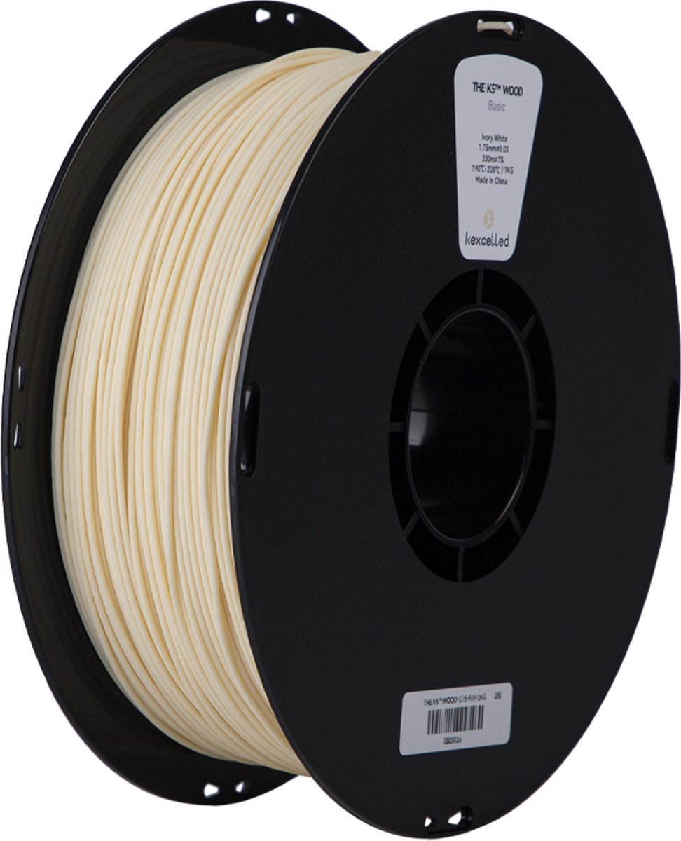 Kexcelled PLA Ivoor Wit/Ivory White 1.75mm 1kg 3D Printer filament