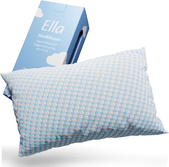 Foto: Ella hoofdkussen nekklachten 50 x 70 cm bamboe kussen traagschuim memory foam vulling ergonomisch en orthopedisch inclusief kussensloop