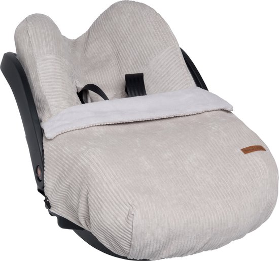 Baby's Only Baby autostoelhoes universeel Sense - Hoes voor de autostoel - Groep 0+ - Kiezelgrijs - Zachte rib corduroy stof - Geschikt voor 5-puntsgordel van Baby's Only — afbeelding 5