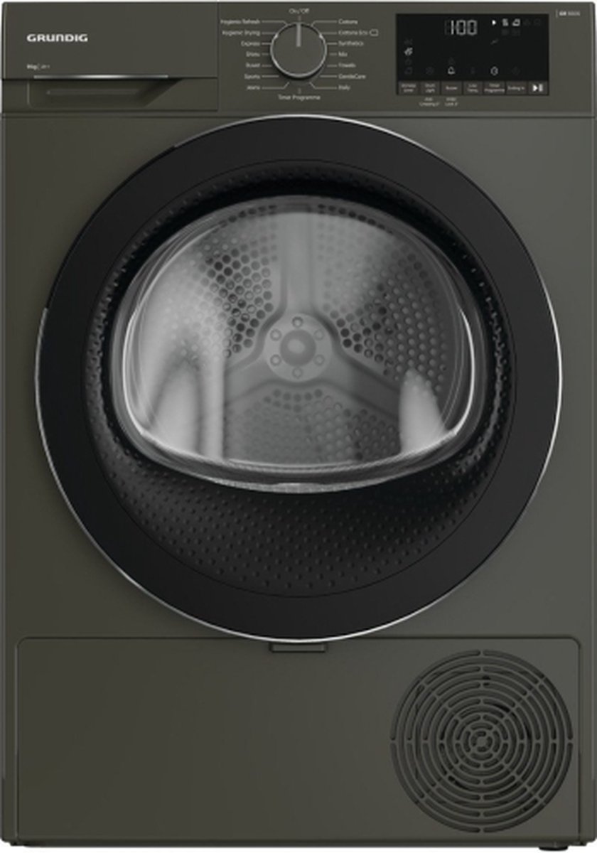 GRUNDIG GT5P6923M0 WARMTEPOMPDROGER ANTRACIET - 9KG