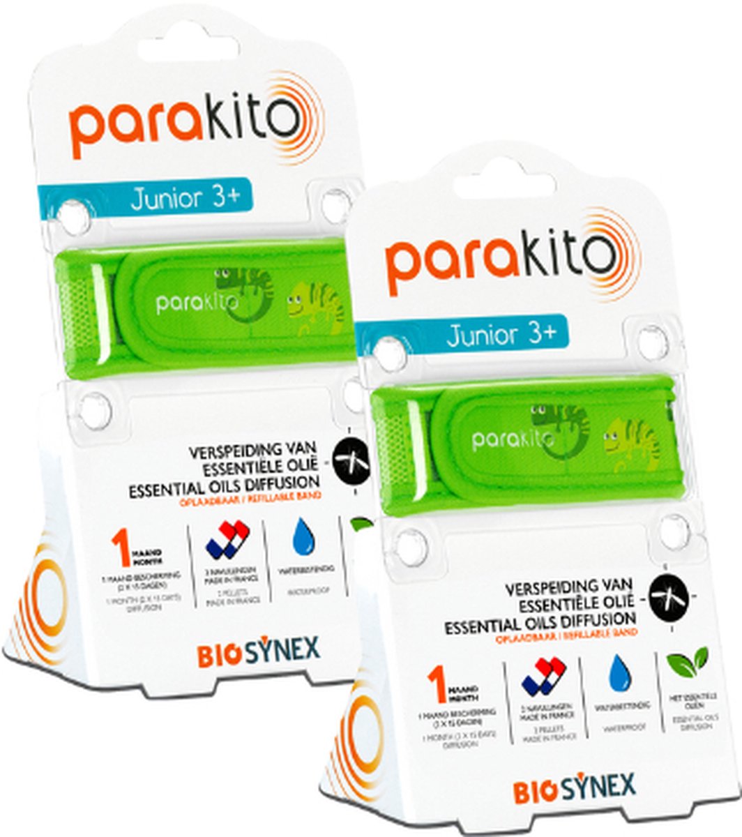 Goedkoopste Parakito Oplaadbare Anti- Muggen Armband Junior Eenhoorn - Navulbaar - Langdurige Bescherming - Insectenwerend - kameleon x2