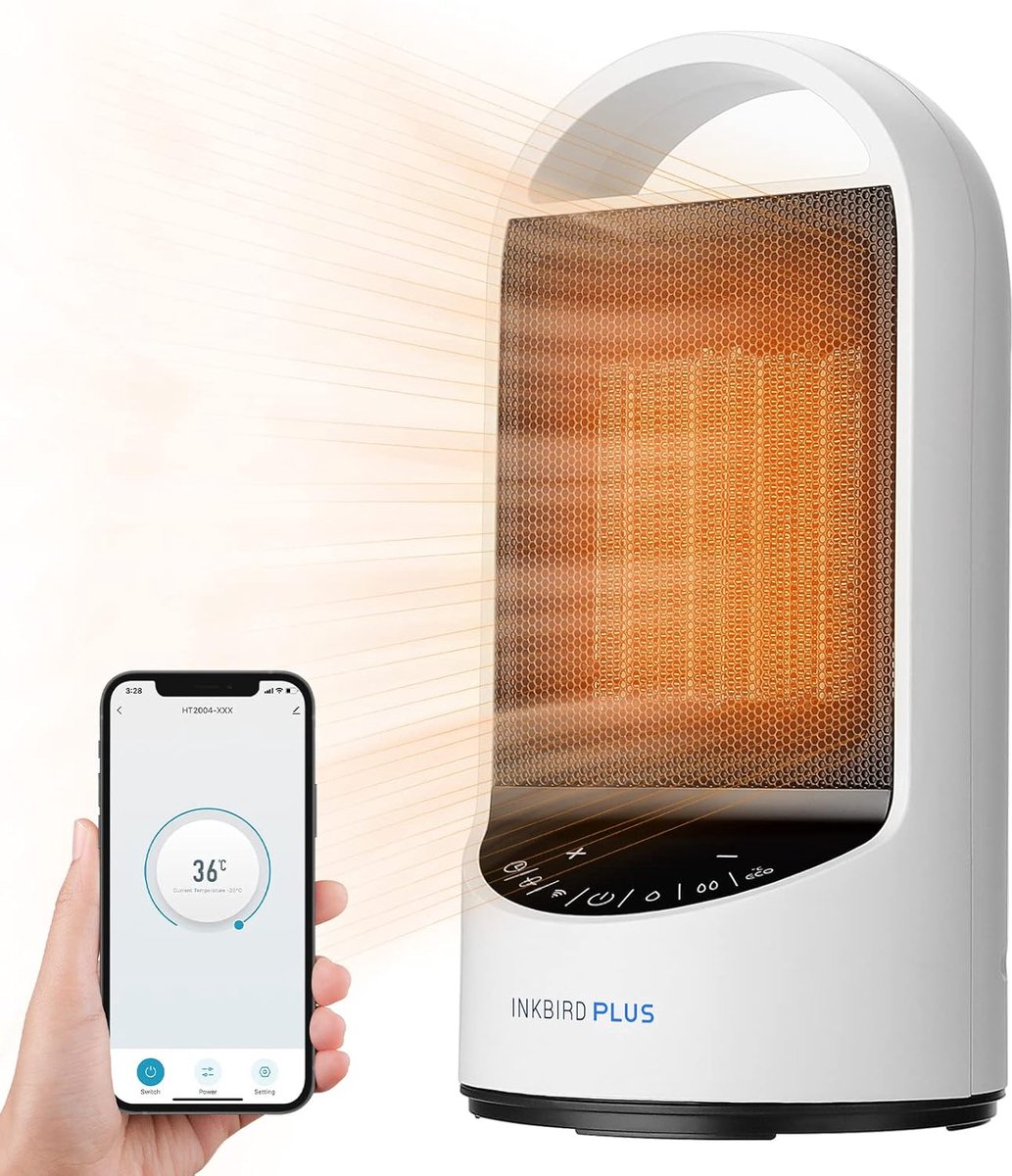 Verwarming Wifi Elektrische Kachel 1500W Elektrische Verwarming met LED Scherm App Bediening Spraakbediening 3 Verwarmingsmodi 24-uurs Timer Meervoudige Bescherming voor woonkamer Slaapkamer