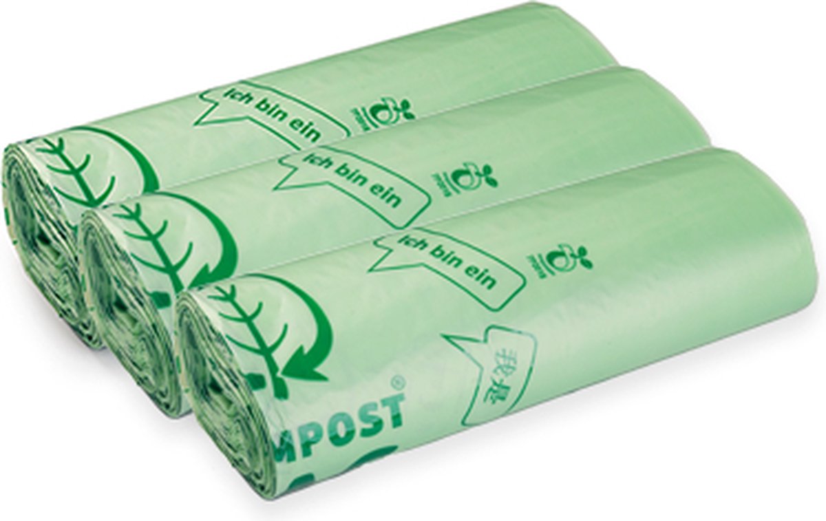 Goedkoopste Composteerbare afvalzakken - 50/60L - 3 rollen - 10 zakken per rol - Biozakken - Biologisch afbreekbare zakken - Europees gecertificeerd