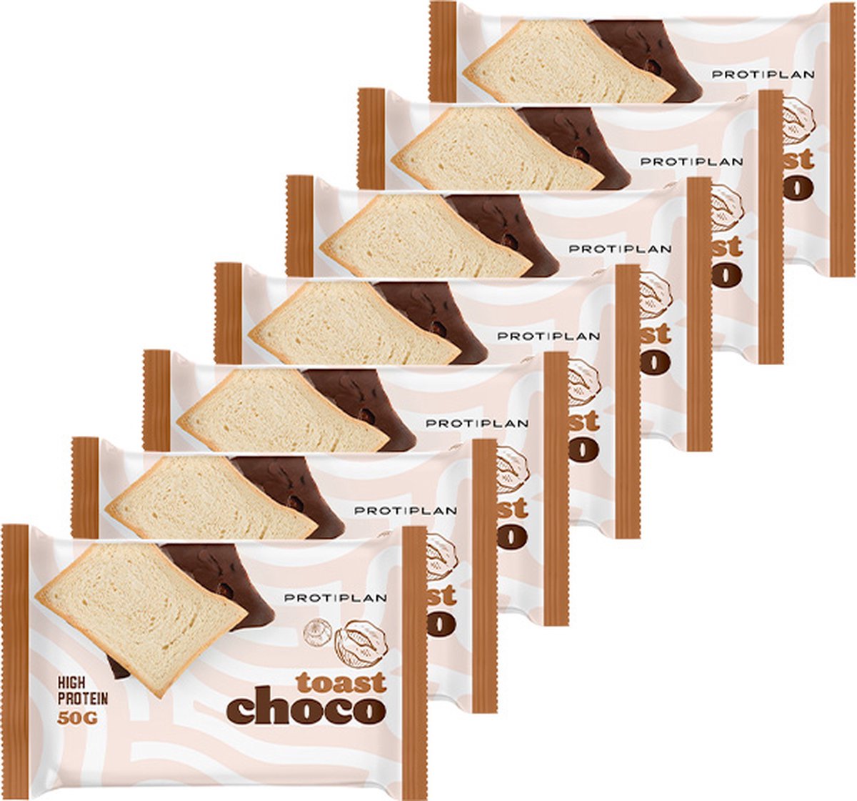 Protiplan - Protein Toast Choco - 7 stuks - 7 x 50 g - Koolhydraatarme toast