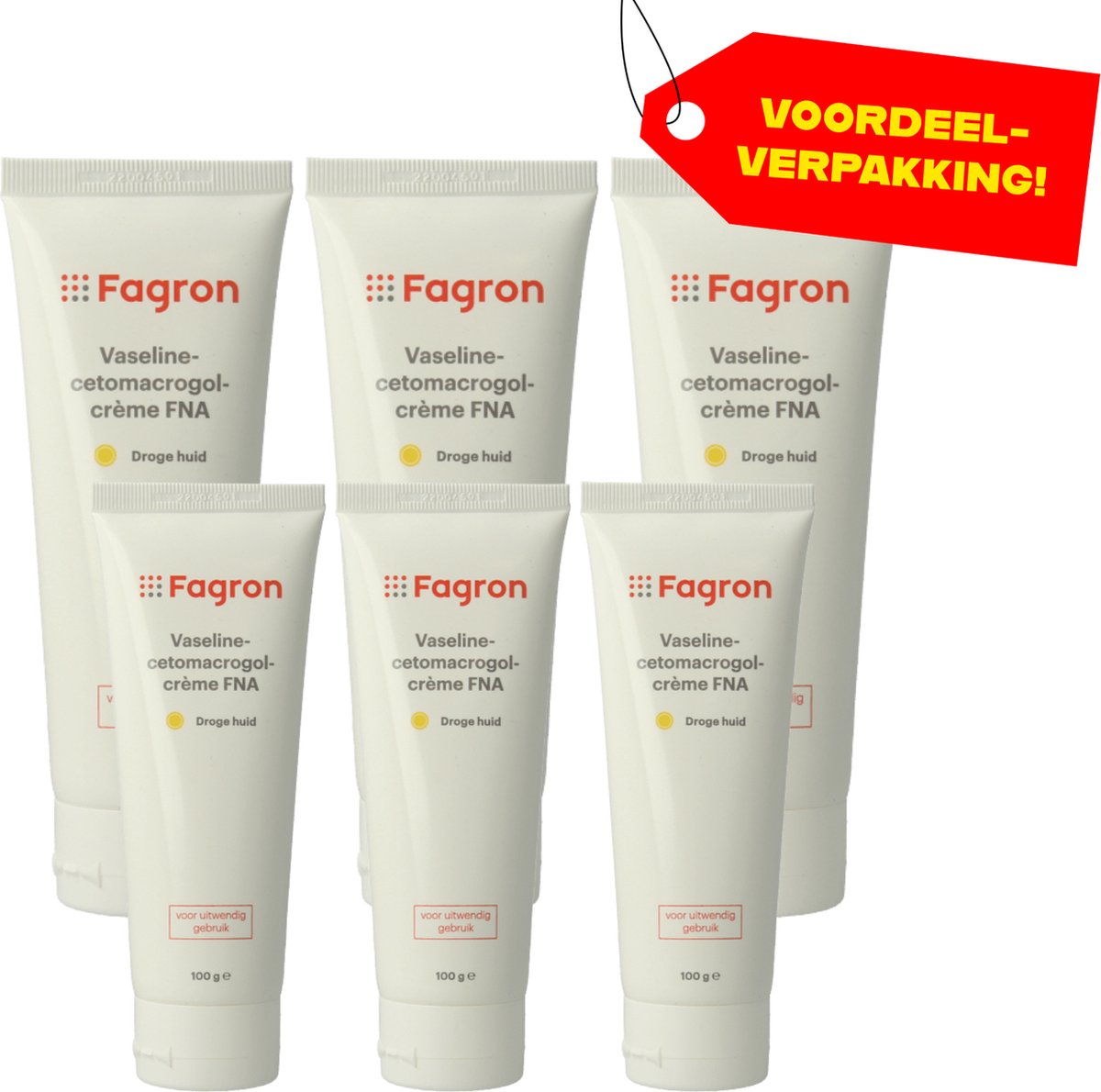 Goedkoopste 6x Fagron Vaseline-cetomacrogolcrème FNA - 100 ml - Voordeelverpakking!
