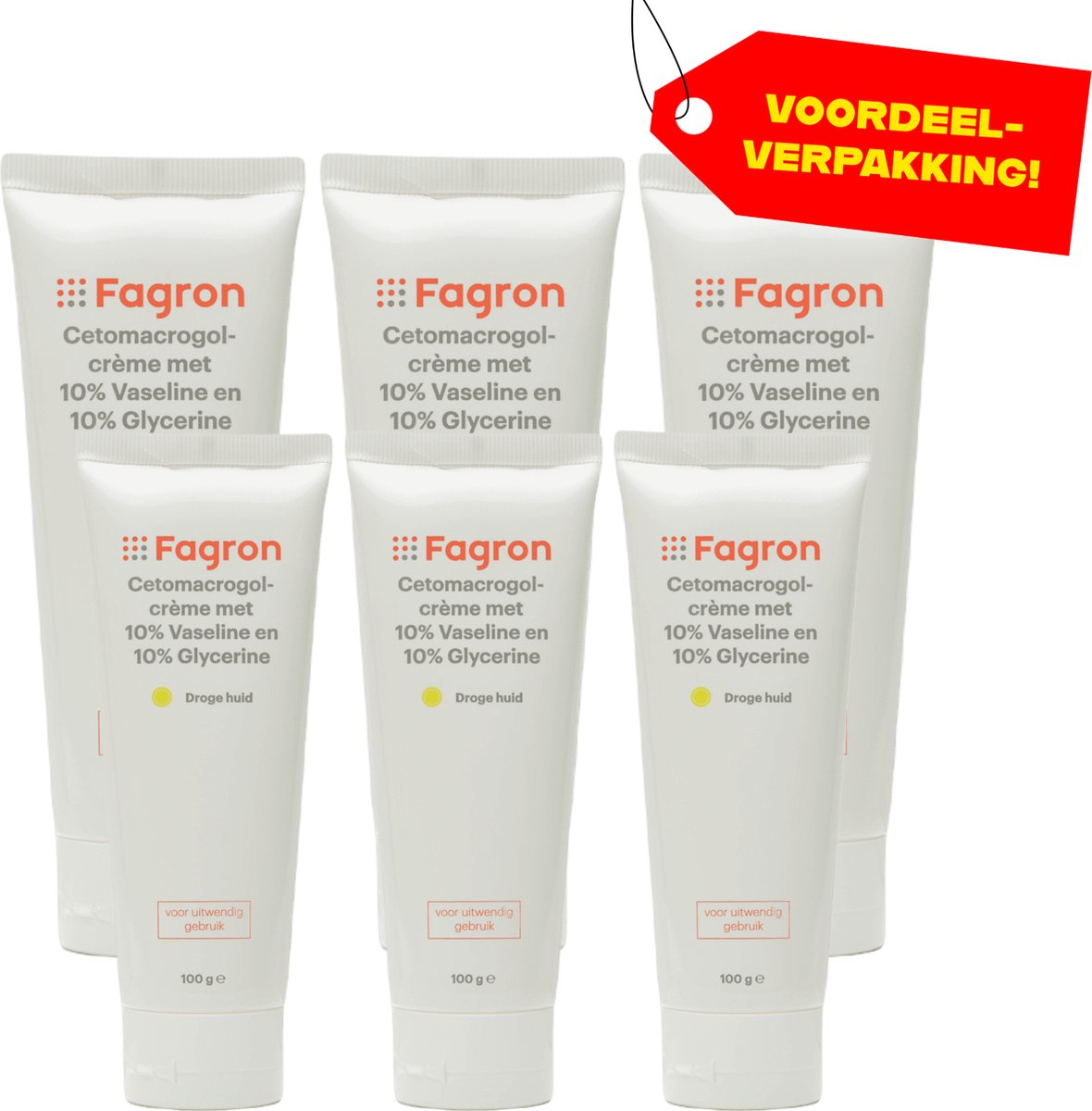 Goedkoopste 6x Fagron Cetomacrogolcrème Met 10 Vaseline & 10 Glycerine - 100 ml - Voordeelverpakking!