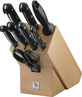 Bol.com 9-delige ZWILLING Twin Gourmet messenblok - houten blok - roestvrij speciaalstaal - kunststof handvat aanbieding