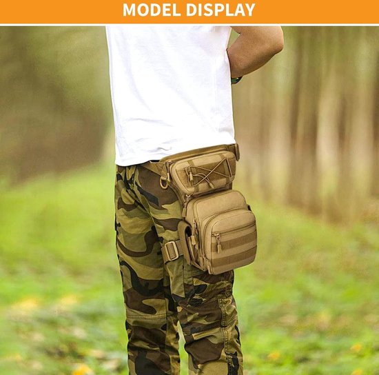 Huntvp Beenzak voor motorfiets, militair, waterdicht, voor jacht, hardlopen, fietsen, kamperen, wandelen, type 1, camouflage