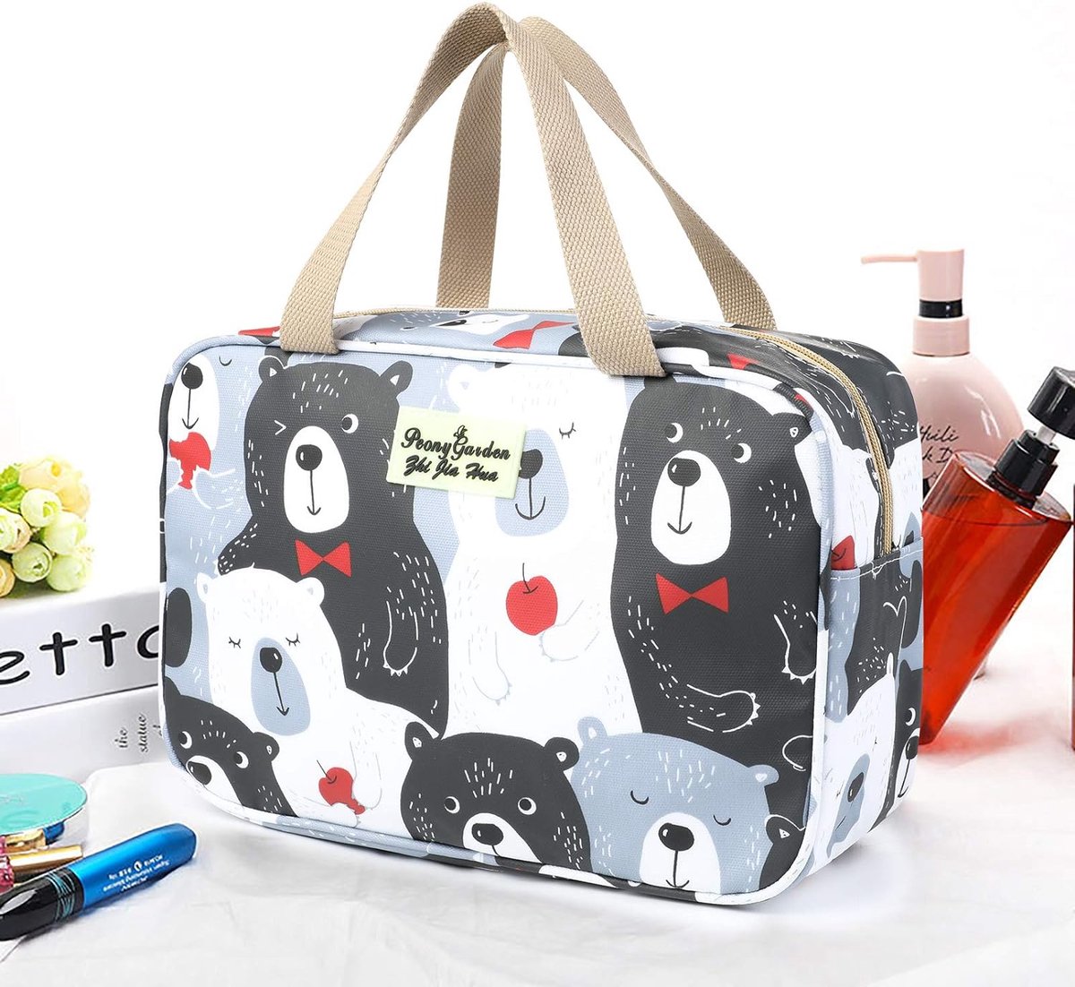Toilettas voor op reis, make-up tas, toilettas, grote draagbare waterdichte cosmetische scheertas, make-up organizer voor toiletartikelen, opbergtas voor in de badkamer voor vrouwen, meisjes, dames