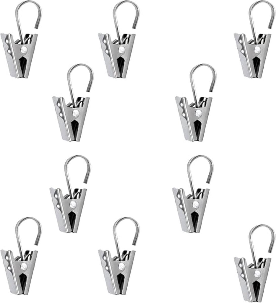 Goedkoopste Gordijnclips, 10 Stuks Roestvrijstalen Cliphaken, Gordijnhaken, Kleine Metalen Gordijnklemmen, Roestvrijstalen Klemmen, Voor Raamdecoratie, Foto's Enz