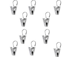 Gordijnclips, 10 Stuks Roestvrijstalen Cliphaken, Gordijnhaken, Kleine Metalen Gordijnklemmen, Roestvrijstalen Klemmen, Voor Raamdecoratie, Foto's Enz