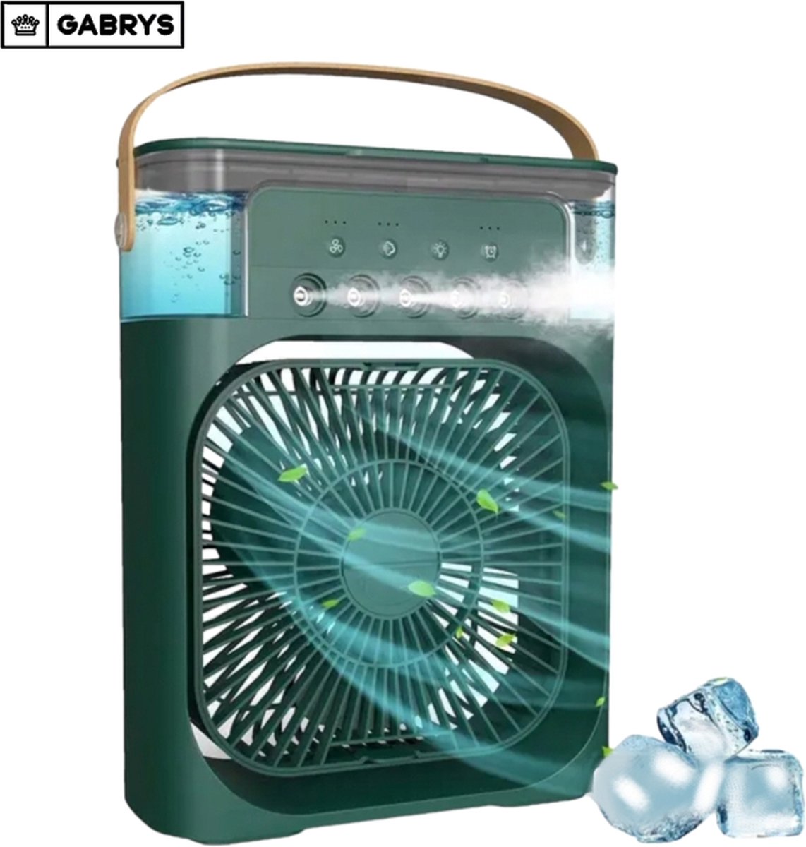 Gabrys® mini Airconditioners Draagbare Koelventilator Led Nachtlampje Water Mistpret 3 In 1 Lucht Voor Thuis - ventilator - groen - thuis - kantoor - school - zomer - koeling - airconditioning - Kamperen - Luchtkoeler - Aircooler - Tafel Ventilator