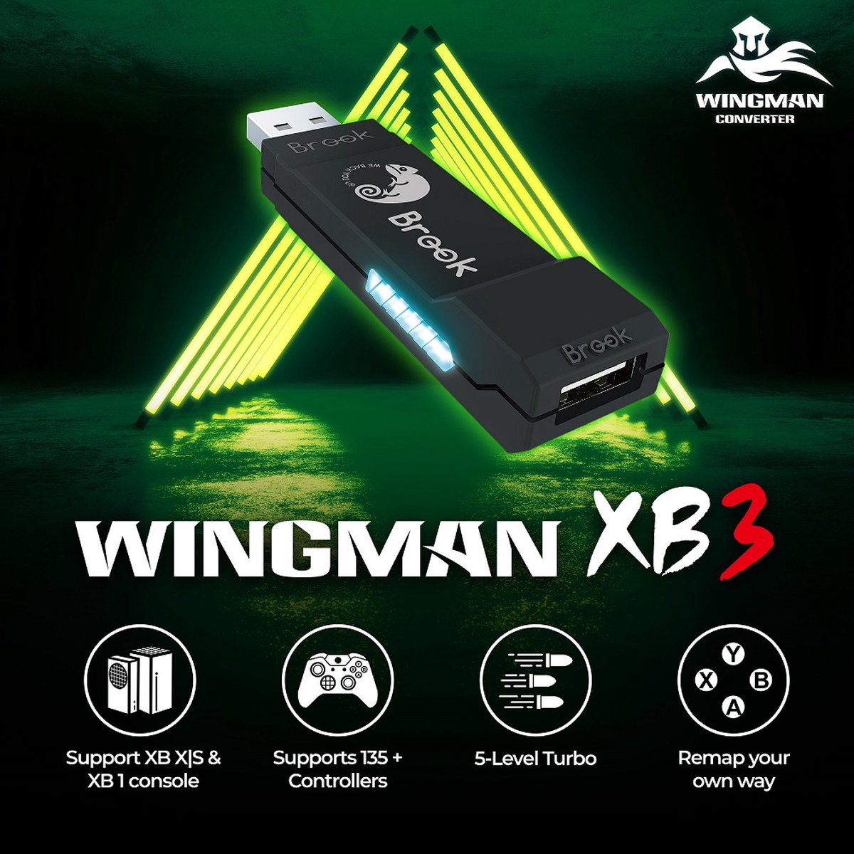 Brook Wingman XB3 Super Converter. Gebruik XBOX,PS3,PS4,PS5,Switch Controllers op de XBOX X|S|1 of PC thumbnail 2