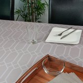 Nappe avec revêtement en téflon pour l'intérieur et l'extérieur, utilisable en 3 motifs, nappe lavable, résistante à l'eau et à la saleté grâce à son effet lotus fiable, 140 x 240 cm, beige