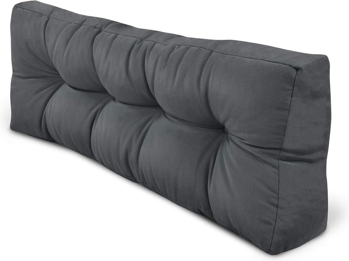 Eco Style palletkussen in grafiet grijs, 1-delig voor palletbank. Matraskussen kwaliteit met eco-vriendelijk materiaal.