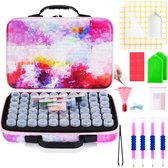 BOTC – Diamond Painting Opbergdoos , 60 pots, PU, ​​mallette de tri, paquet de loisirs, Accessoires de vêtements pour bébé , rose