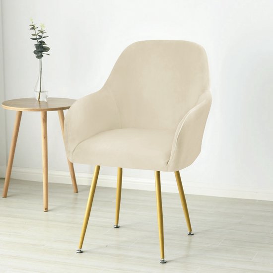 RALFOS Stoelhoes eetkamerstoel kuip velvet–Beige
