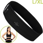 MySportFit – Premium Hardloop Heupband – Hardloop riem – Running belt – Fitness – Sport – Waterafstotend en Ademend Materiaal, Verstelbaar, Reflectoren – Ruime Opbergvakken voor Smartphone, Drinkfles of Powerbank – met Kabel Uitgang | Unisex - Zwart