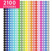 Stippen Stickers 20 kleuren - 2100 Ronde Stickers 6MM - Mini codering stickers voor planners, kalender, agenda organisatie etc.