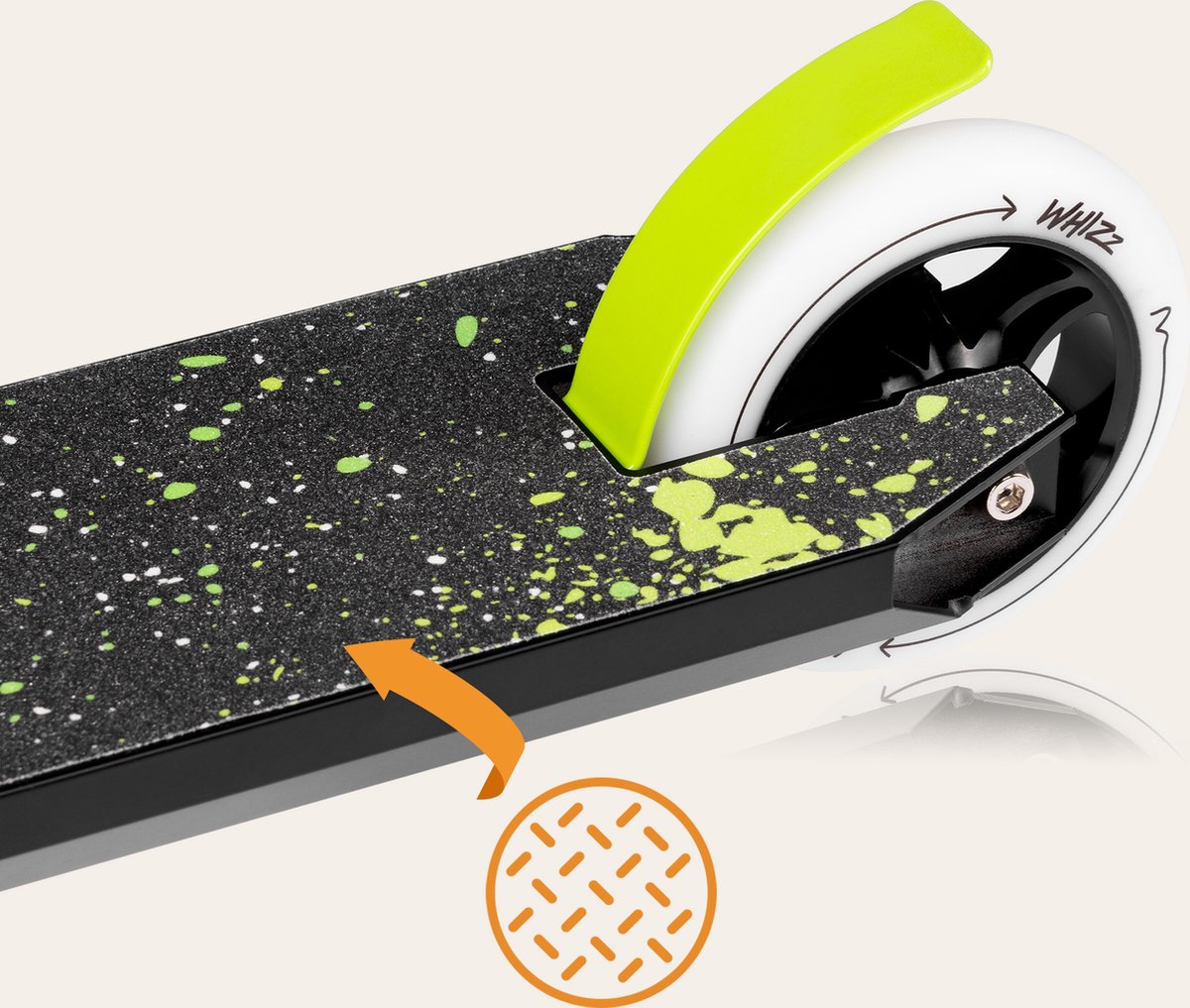 Lionelo Whizz – Freestyle Step voor Kinderen en Tieners – 110 mm PU High Rebound Wielen met Aluminium Kern – ABEC-9 Lagers – 360° Y-Bar Stuur – HIC Compressiesysteem – Antislip Aluminium Deck – Draagvermogen tot 100 kg – Stuntstep / Kinderstepjes — afbeelding 17