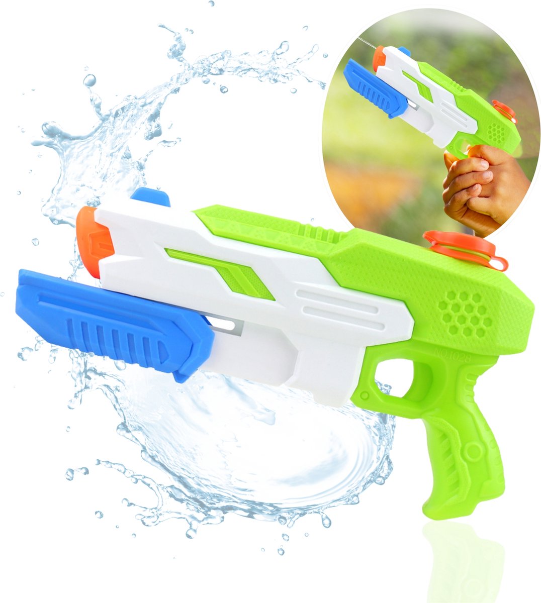 CaptainXL Waterpistool - Super Soaker - Waterspeelgoed - Zwembad Speelgoed - Speelgoed voor Kinderen - 530ML - Tot 9 Meter Ver - Binnen 10 Seconden Gevuld - Veilig voor Kinderen - Groen